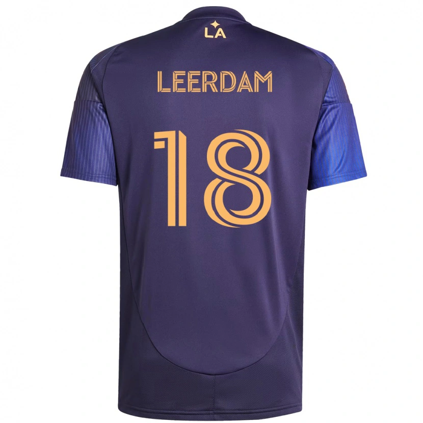 Danxen Kinderen Kelvin Leerdam #18 Paars Blauw Uitshirt Uittenue 2025/26 T-Shirt