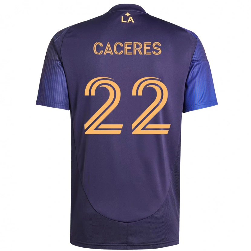 Danxen Kinderen Martín Cáceres #22 Paars Blauw Uitshirt Uittenue 2025/26 T-Shirt