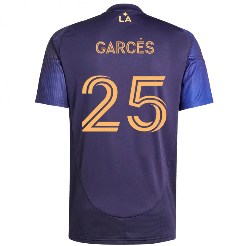 Danxen Kinderen Carlos Garcés #25 Paars Blauw Uitshirt Uittenue 2025/26 T-Shirt