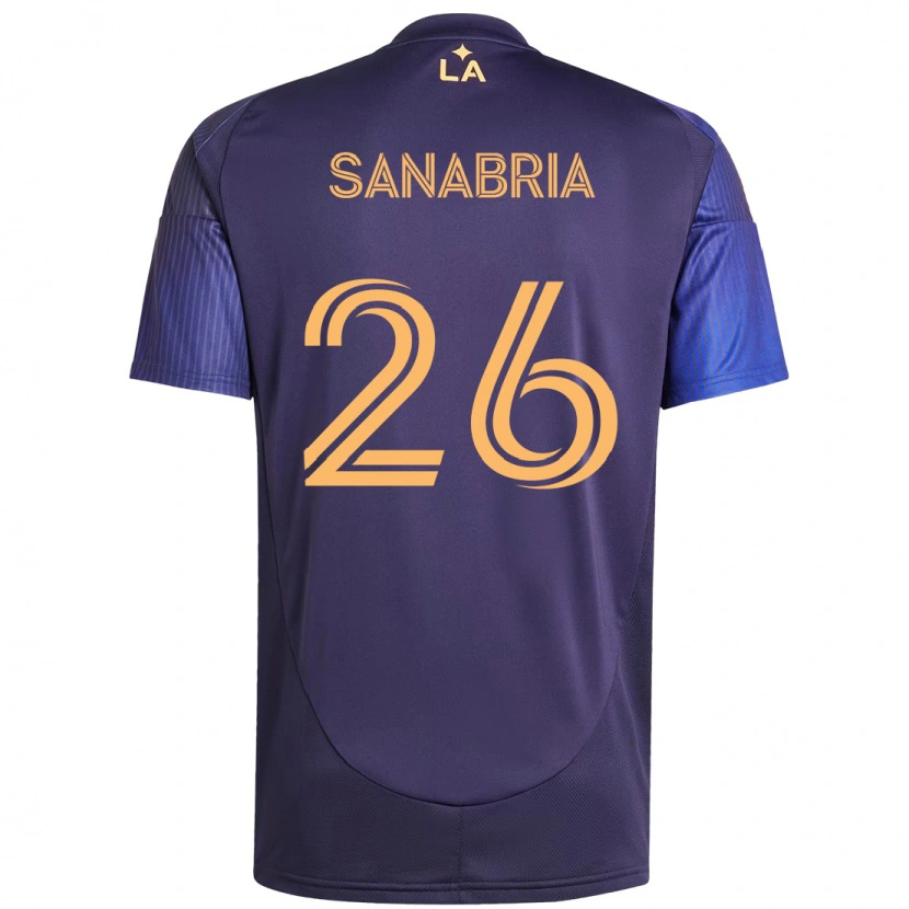 Danxen Kinderen Lucas Sanabria #26 Paars Blauw Uitshirt Uittenue 2025/26 T-Shirt