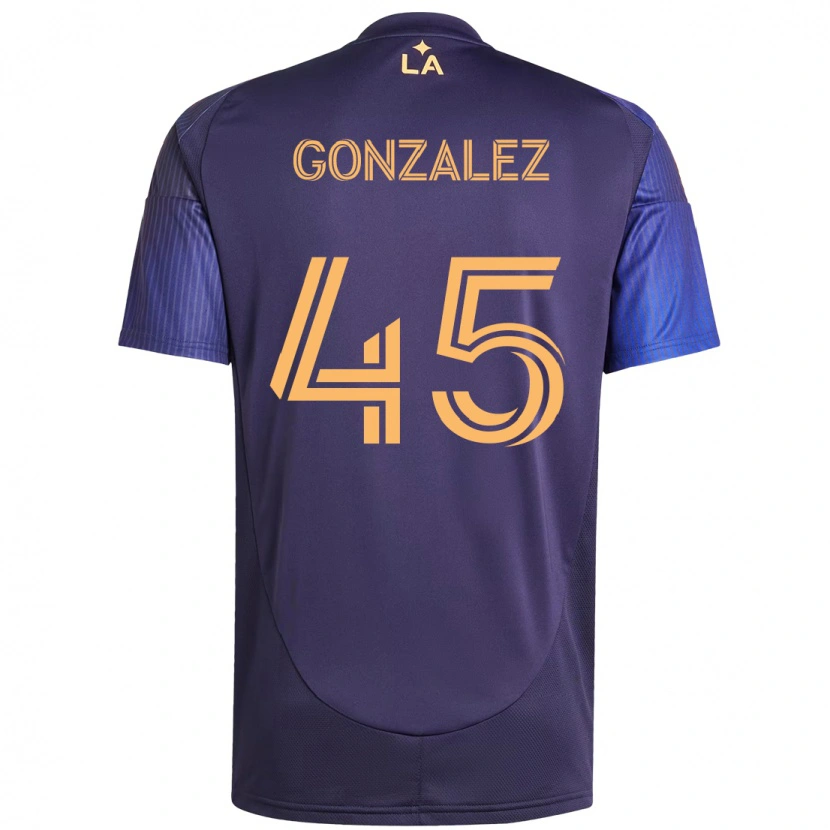 Danxen Kinderen Adrián González #45 Paars Blauw Uitshirt Uittenue 2025/26 T-Shirt