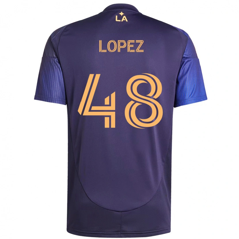 Danxen Kinderen Diego López #48 Paars Blauw Uitshirt Uittenue 2025/26 T-Shirt