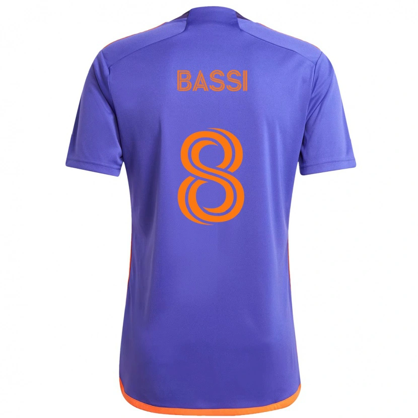 Danxen Kinderen Amine Bassi #8 Paars Oranje Uitshirt Uittenue 2025/26 T-Shirt