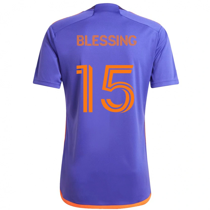 Danxen Kinderen Latif Blessing #15 Paars Oranje Uitshirt Uittenue 2025/26 T-Shirt