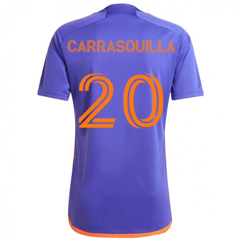Danxen Kinderen Adalberto Carrasquilla #20 Paars Oranje Uitshirt Uittenue 2025/26 T-Shirt