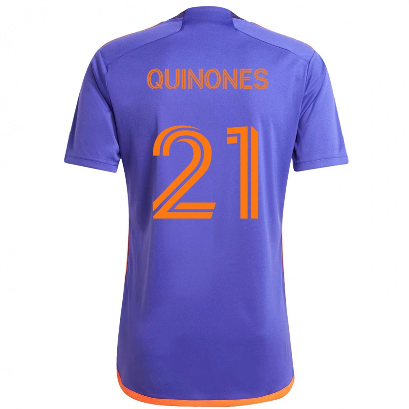 Danxen Kinderen Nelson Quiñónes #21 Paars Oranje Uitshirt Uittenue 2025/26 T-Shirt
