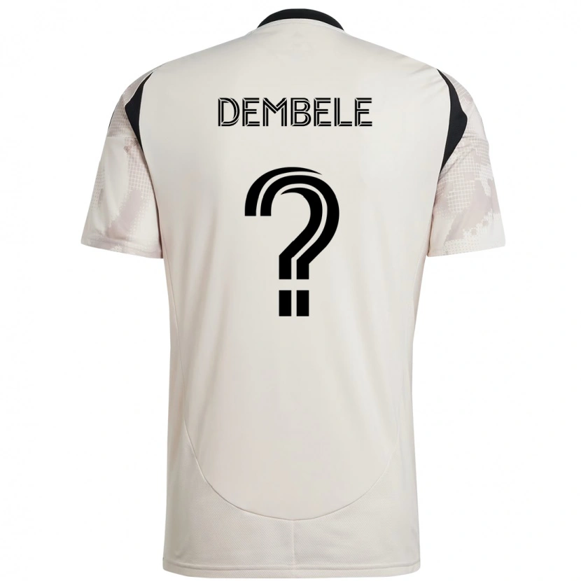 Danxen Kinderen Malick Dembele #0 Beige Zwart Uitshirt Uittenue 2025/26 T-Shirt