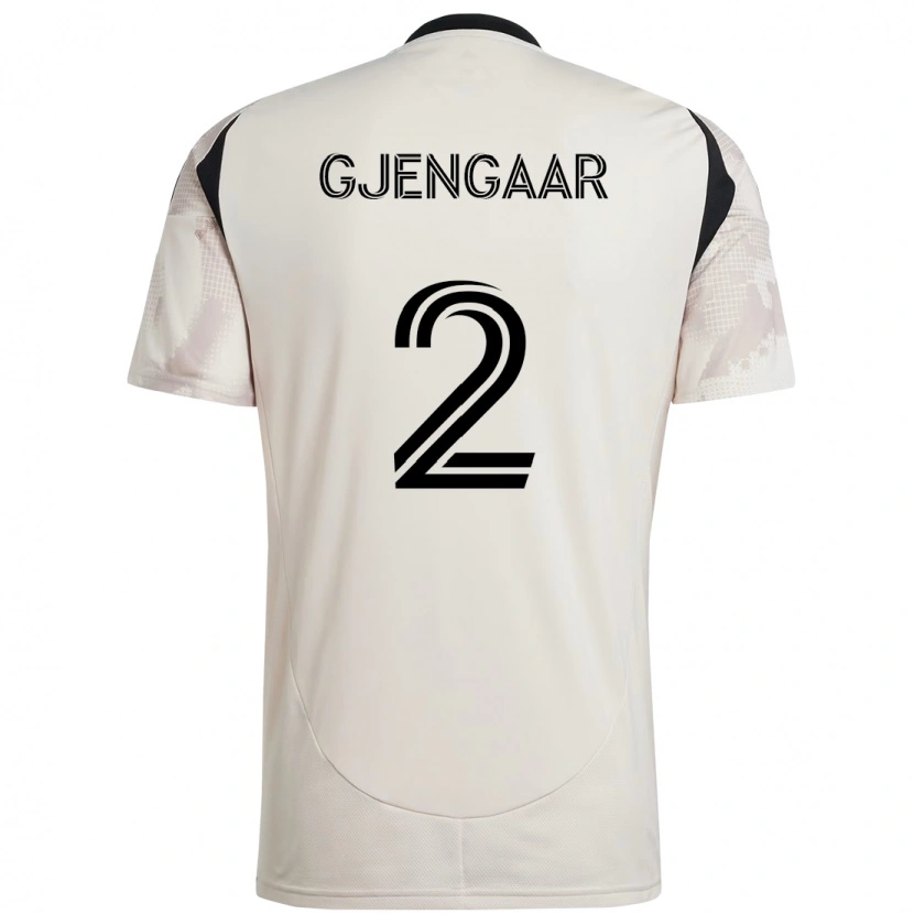 Danxen Kinderen Dennis Gjengaar #2 Beige Zwart Uitshirt Uittenue 2025/26 T-Shirt