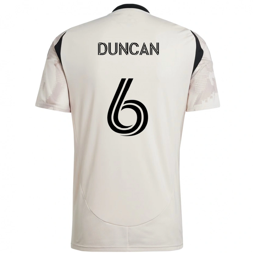 Danxen Kinderen Kyle Duncan #6 Beige Zwart Uitshirt Uittenue 2025/26 T-Shirt