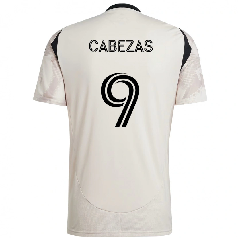 Danxen Kinderen Jorge Cabezas #9 Beige Zwart Uitshirt Uittenue 2025/26 T-Shirt