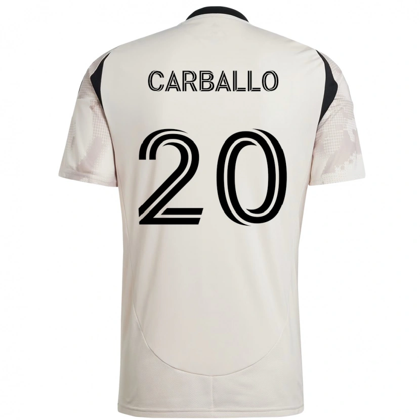Danxen Kinderen Felipe Carballo #20 Beige Zwart Uitshirt Uittenue 2025/26 T-Shirt