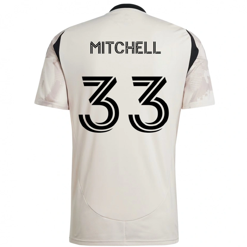 Danxen Kinderen Roald Mitchell #33 Beige Zwart Uitshirt Uittenue 2025/26 T-Shirt