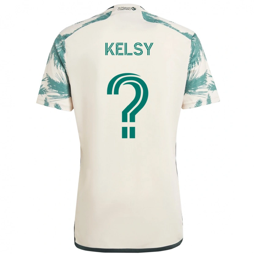 Danxen Kinderen Kevin Kelsy #0 Beige Groen Uitshirt Uittenue 2025/26 T-Shirt
