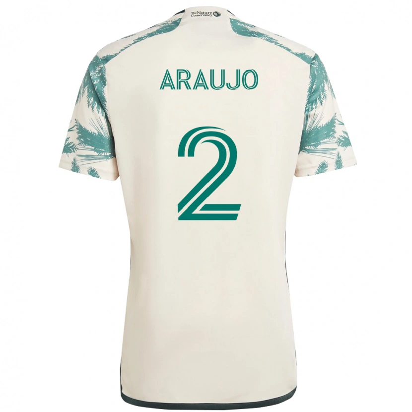 Danxen Kinderen Miguel Araujo #2 Beige Groen Uitshirt Uittenue 2025/26 T-Shirt