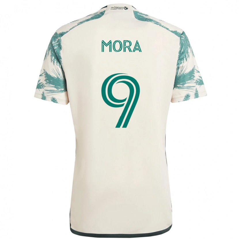 Danxen Kinderen Felipe Mora #9 Beige Groen Uitshirt Uittenue 2025/26 T-Shirt