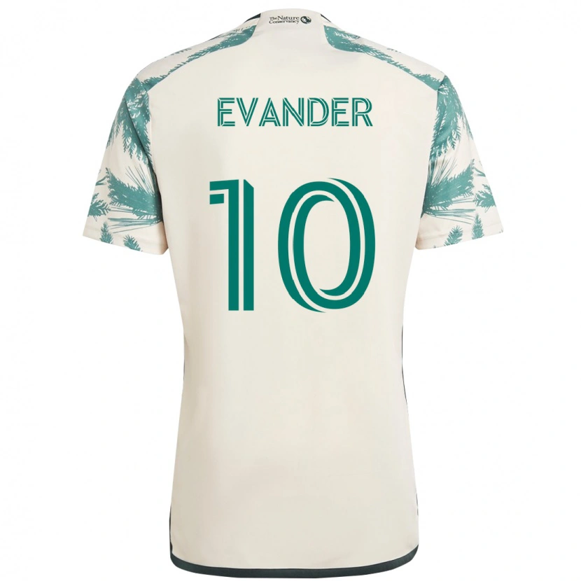 Danxen Kinderen Evander #10 Beige Groen Uitshirt Uittenue 2025/26 T-Shirt
