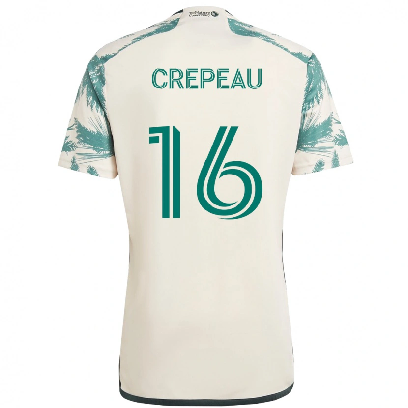 Danxen Kinderen Maxime Crépeau #16 Beige Groen Uitshirt Uittenue 2025/26 T-Shirt