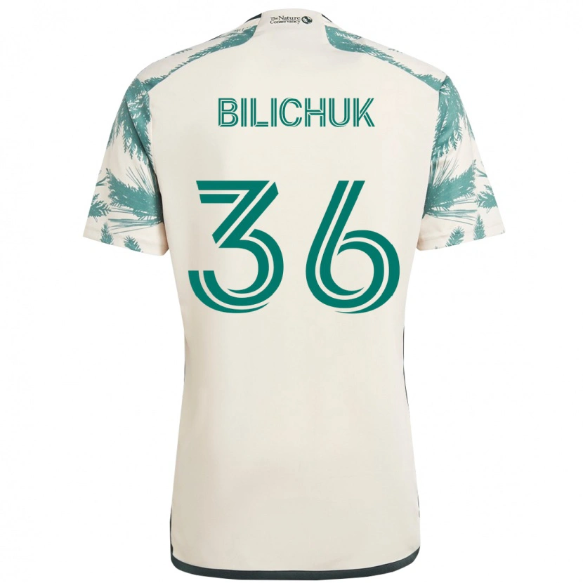 Danxen Kinderen Ryan Bilichuk #36 Beige Groen Uitshirt Uittenue 2025/26 T-Shirt