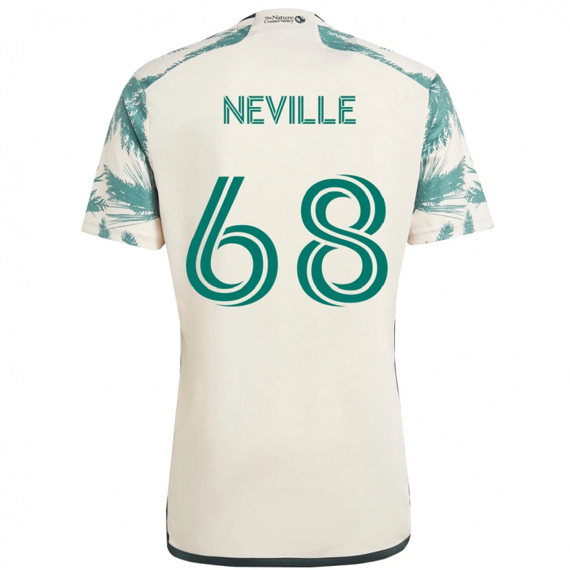 Danxen Kinderen Harvey Neville #68 Beige Groen Uitshirt Uittenue 2025/26 T-Shirt