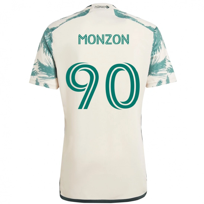 Danxen Kinderen Florián Monzón #90 Beige Groen Uitshirt Uittenue 2025/26 T-Shirt