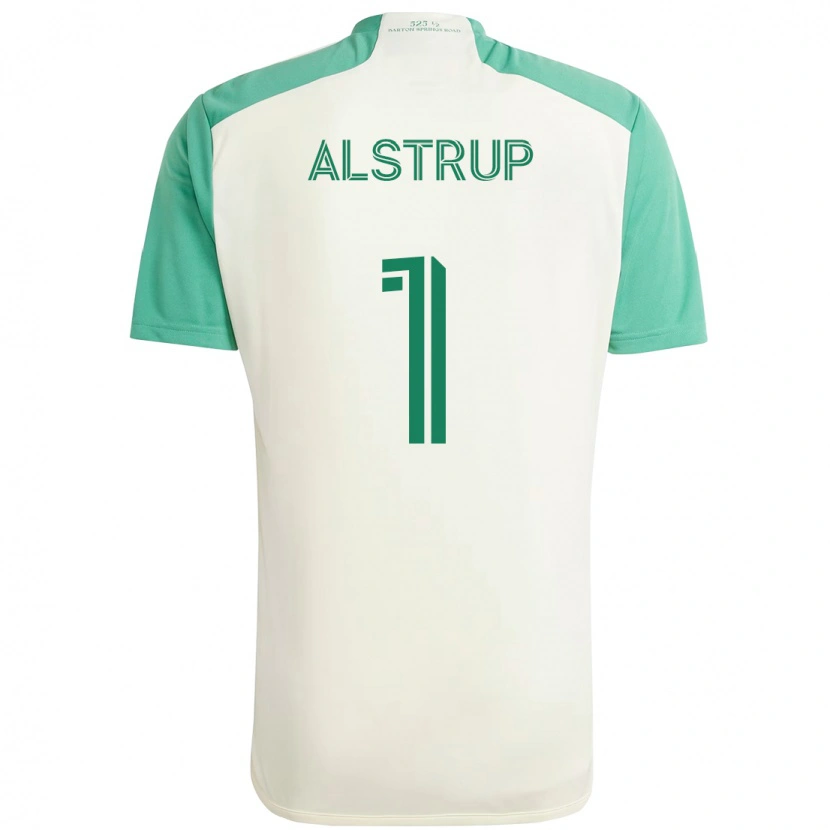 Danxen Kinderen Marcus Alstrup #1 Wit Groen Uitshirt Uittenue 2025/26 T-Shirt