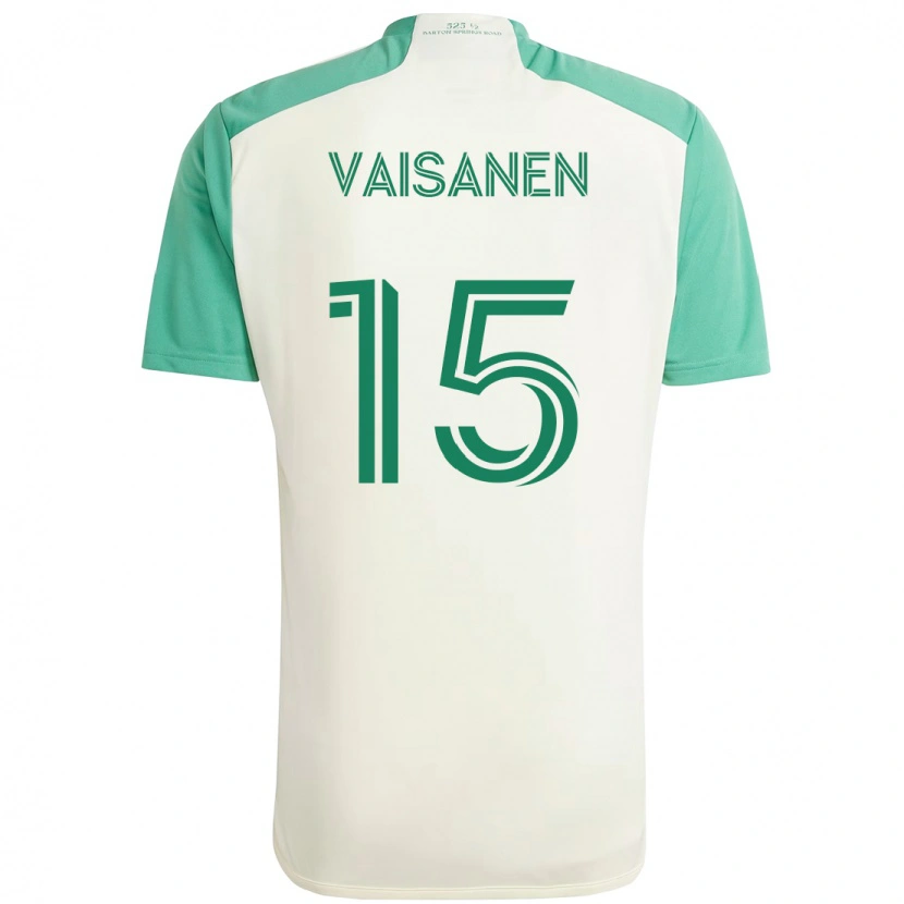 Danxen Kinderen Leo Väisänen #15 Wit Groen Uitshirt Uittenue 2025/26 T-Shirt