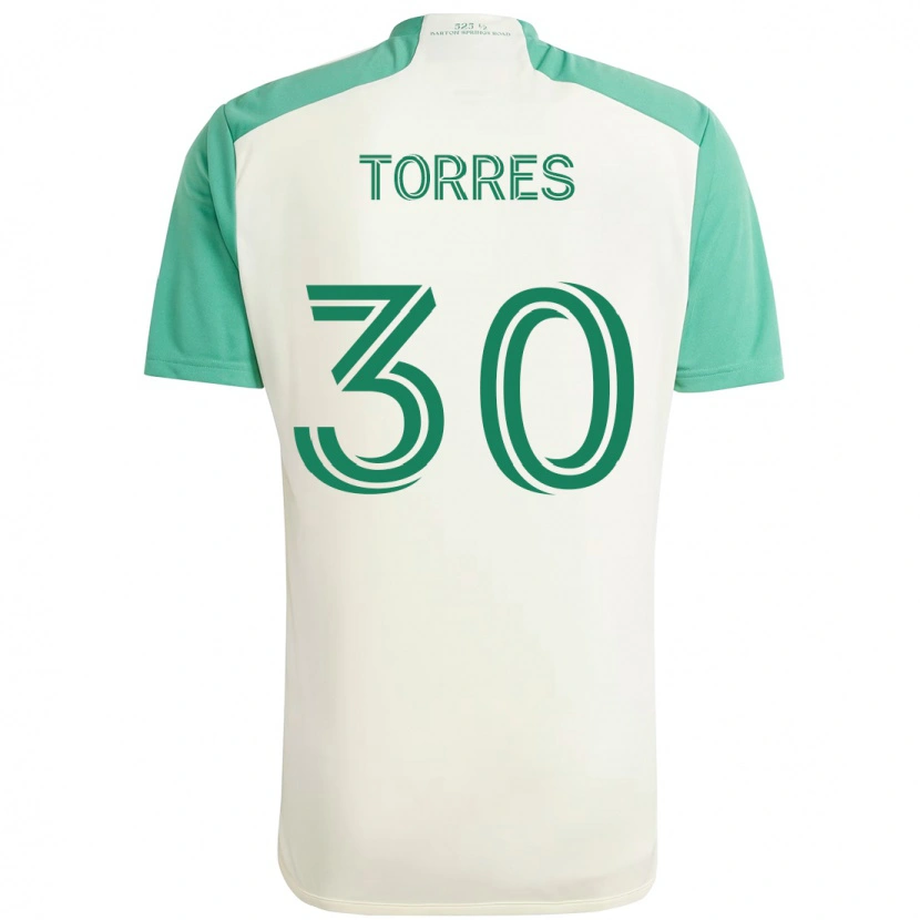 Danxen Kinderen Ervin Torres #30 Wit Groen Uitshirt Uittenue 2025/26 T-Shirt