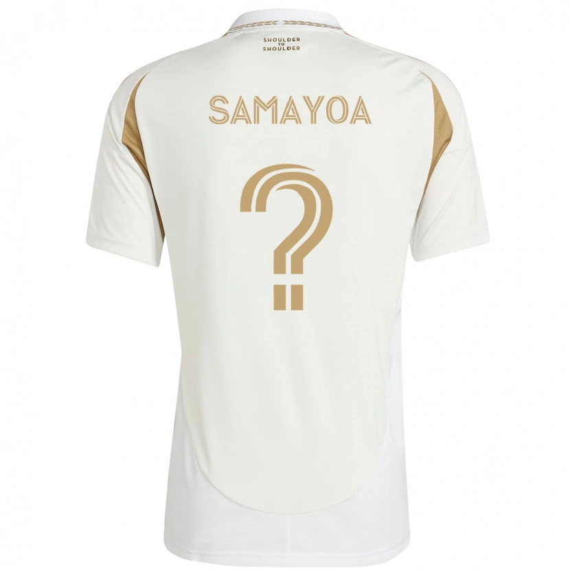 Danxen Kinderen Adriano Samayoa #0 Wit Bruin Uitshirt Uittenue 2025/26 T-Shirt