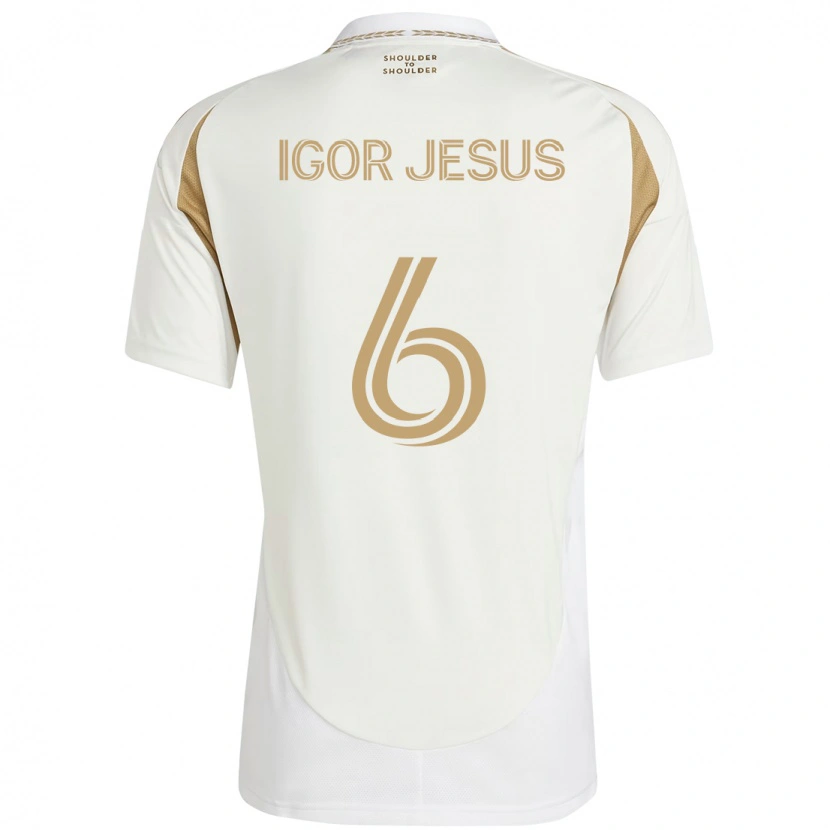 Danxen Kinderen Igor Jesus #6 Wit Bruin Uitshirt Uittenue 2025/26 T-Shirt