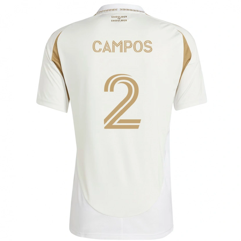 Danxen Kinderen Omar Campos #2 Wit Bruin Uitshirt Uittenue 2025/26 T-Shirt