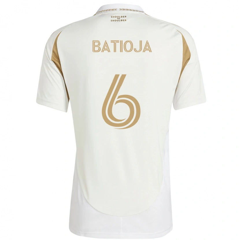 Danxen Kinderen Jeremy Batioja #6 Wit Bruin Uitshirt Uittenue 2025/26 T-Shirt