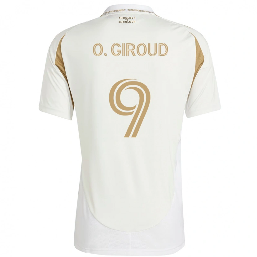 Danxen Kinderen Olivier Giroud #9 Wit Bruin Uitshirt Uittenue 2025/26 T-Shirt