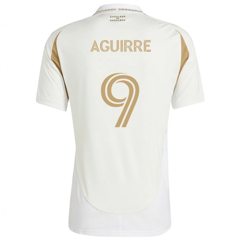 Danxen Kinderen Dustin Aguirre #9 Wit Bruin Uitshirt Uittenue 2025/26 T-Shirt