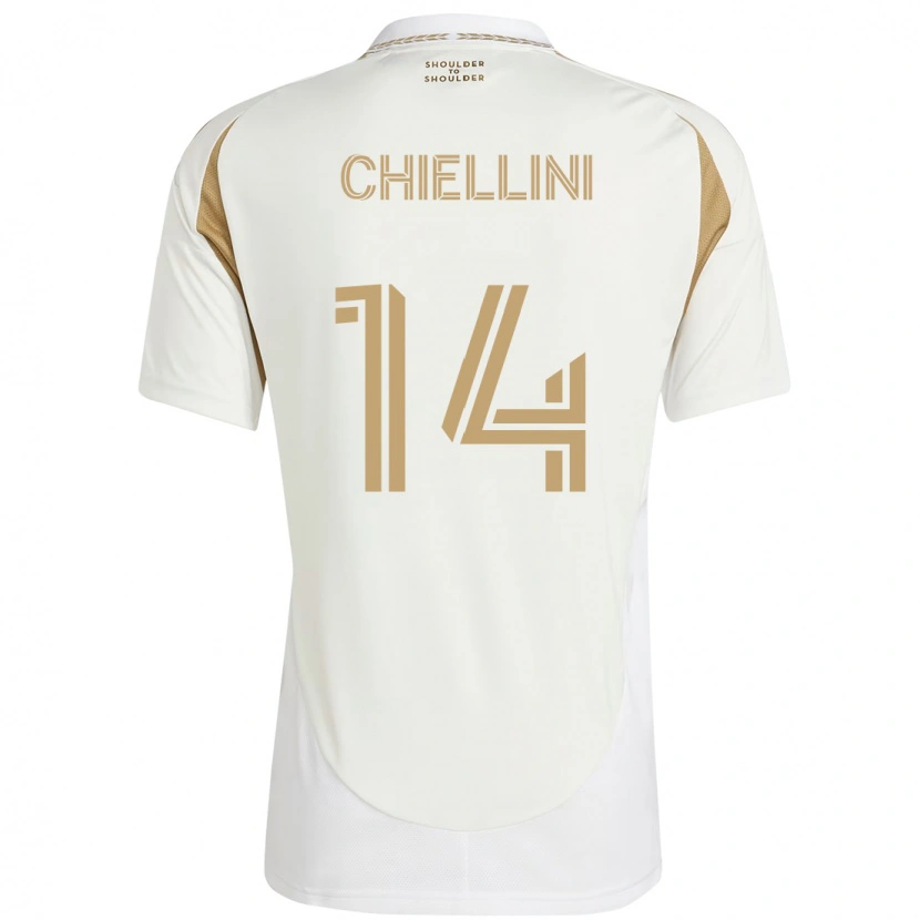 Danxen Kinderen Giorgio Chiellini #14 Wit Bruin Uitshirt Uittenue 2025/26 T-Shirt
