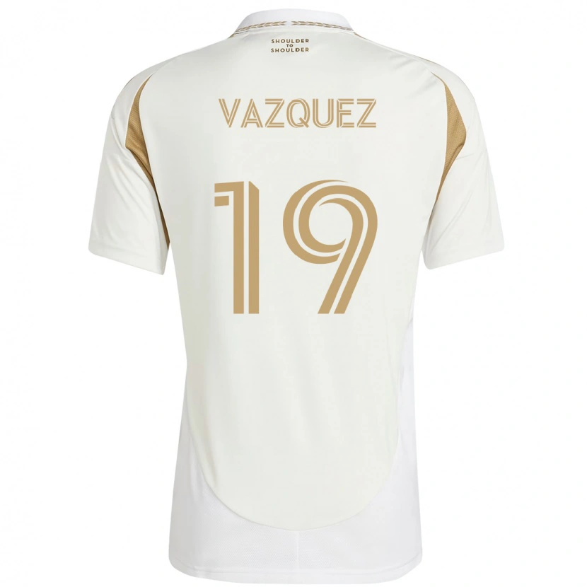 Danxen Kinderen Favian Vazquez #19 Wit Bruin Uitshirt Uittenue 2025/26 T-Shirt
