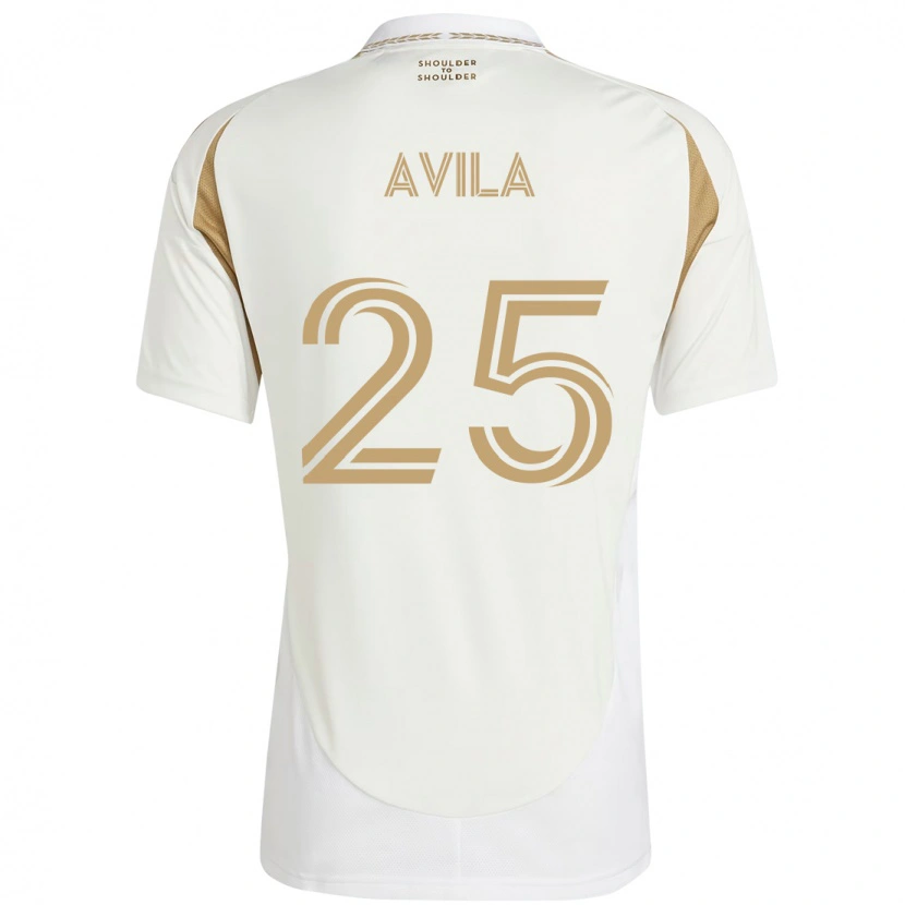 Danxen Kinderen Armando Avila #25 Wit Bruin Uitshirt Uittenue 2025/26 T-Shirt