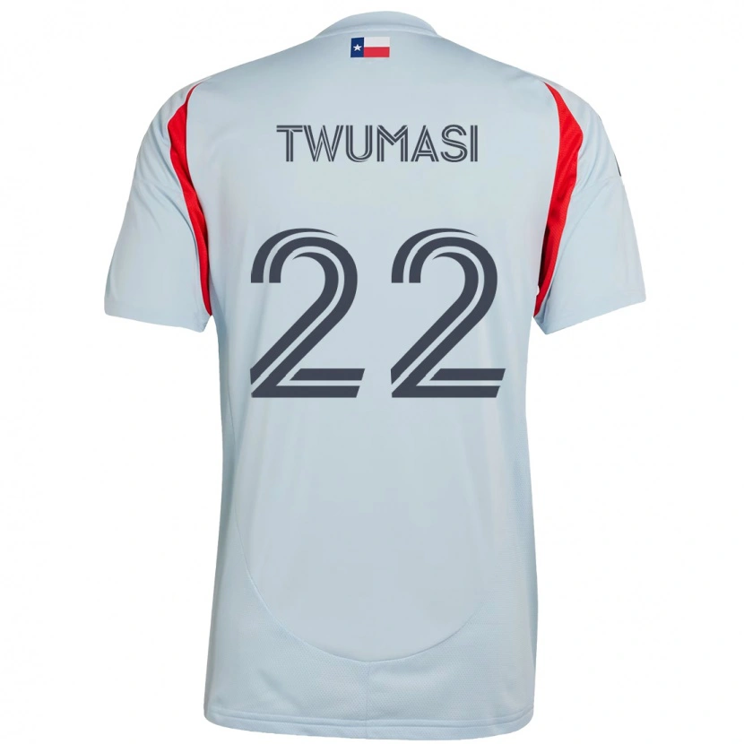 Danxen Kinderen Ema Twumasi #22 Lichtblauw Rood Uitshirt Uittenue 2025/26 T-Shirt