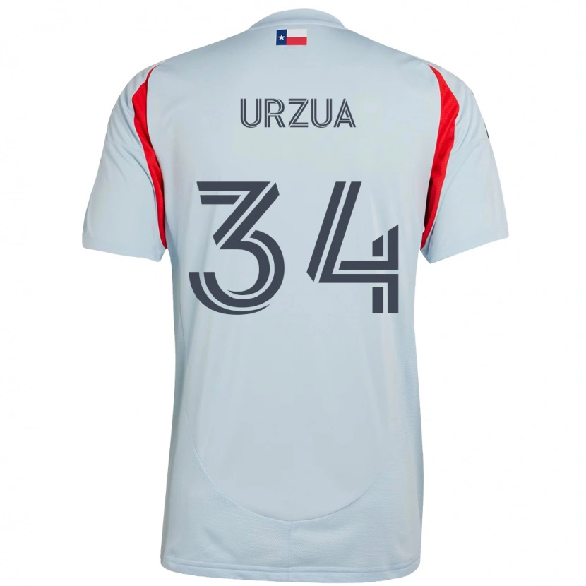 Danxen Kinderen Alejandro Urzua #34 Lichtblauw Rood Uitshirt Uittenue 2025/26 T-Shirt
