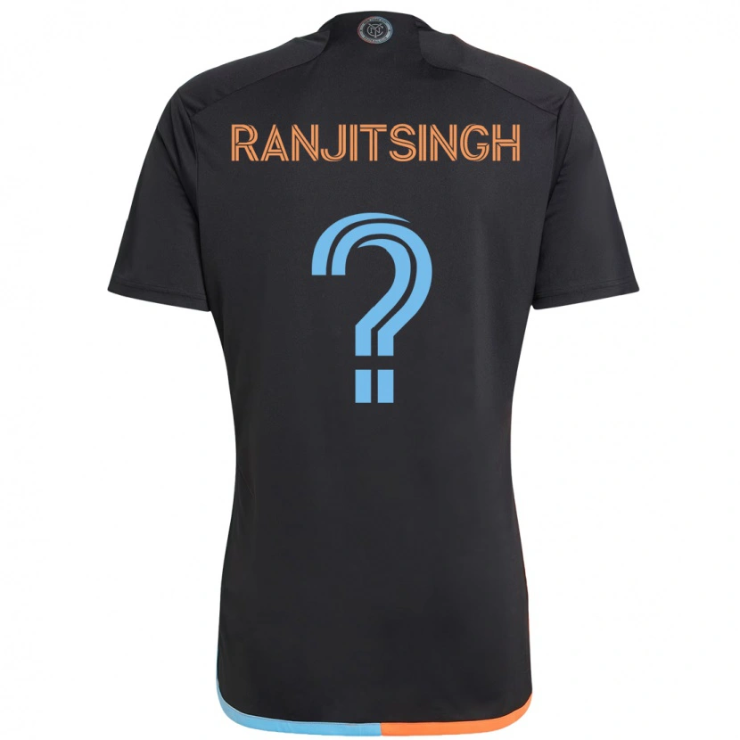 Danxen Kinderen Greg Ranjitsingh #0 Zwart Blauw Oranje Uitshirt Uittenue 2025/26 T-Shirt