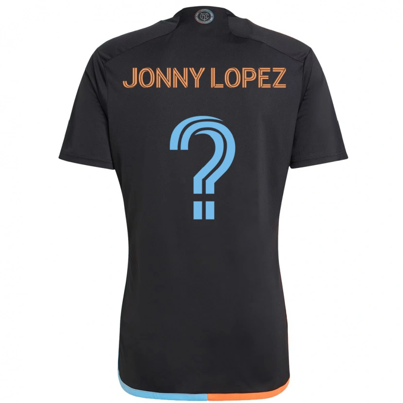 Danxen Kinderen Jonny Lopez #0 Zwart Blauw Oranje Uitshirt Uittenue 2025/26 T-Shirt