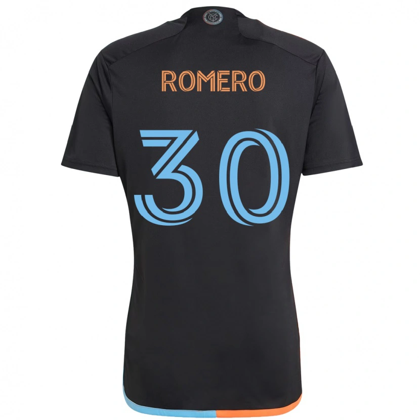 Danxen Kinderen Tomás Romero #30 Zwart Blauw Oranje Uitshirt Uittenue 2025/26 T-Shirt