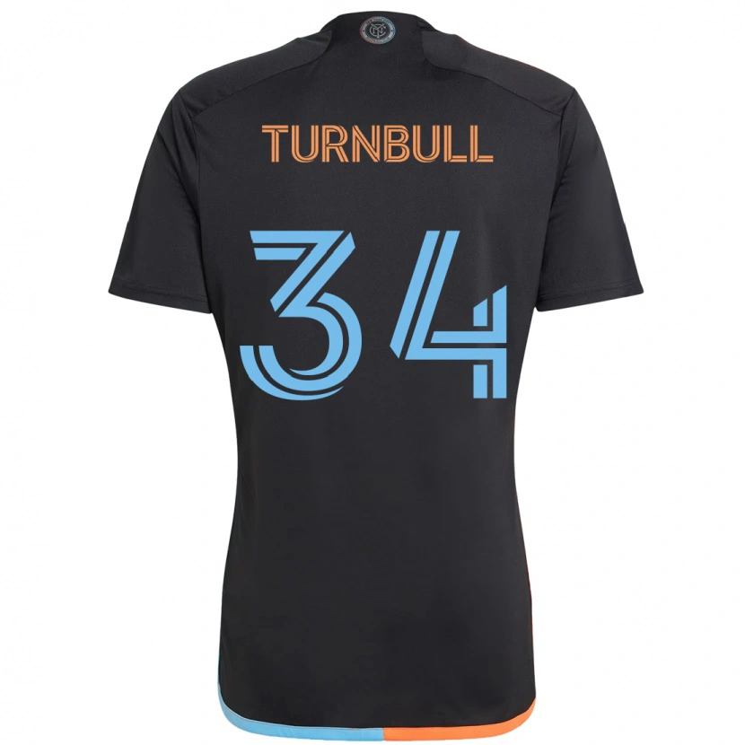 Danxen Kinderen Stephen Turnbull #34 Zwart Blauw Oranje Uitshirt Uittenue 2025/26 T-Shirt