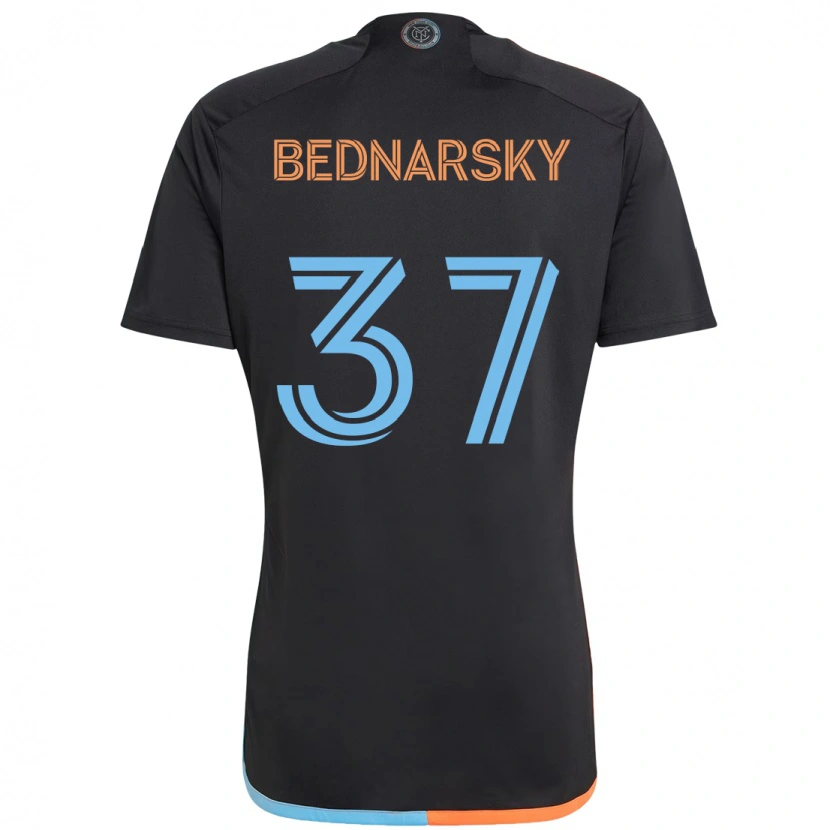Danxen Kinderen Stevo Bednarsky #37 Zwart Blauw Oranje Uitshirt Uittenue 2025/26 T-Shirt