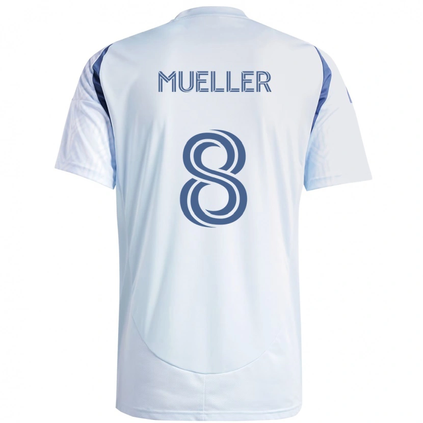 Danxen Kinderen Chris Mueller #8 Licht Hemelsblauwblauw Uitshirt Uittenue 2025/26 T-Shirt