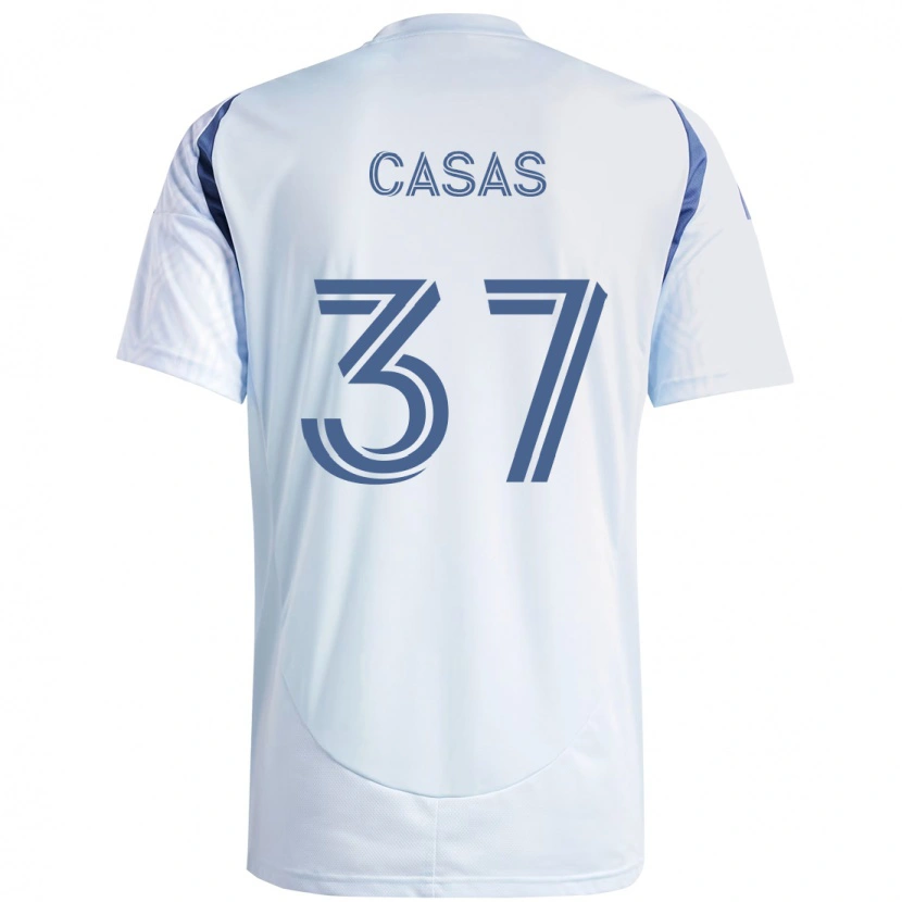 Danxen Kinderen Javier Casas #37 Licht Hemelsblauwblauw Uitshirt Uittenue 2025/26 T-Shirt