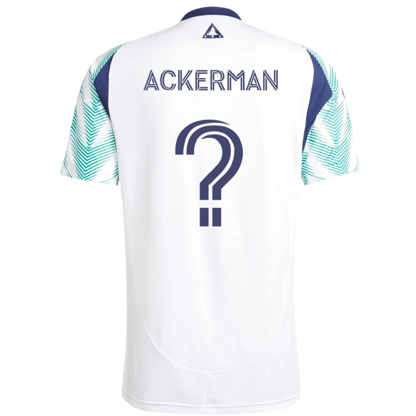 Danxen Kinderen Eli Ackerman #0 Wit Blauw Uitshirt Uittenue 2025/26 T-Shirt
