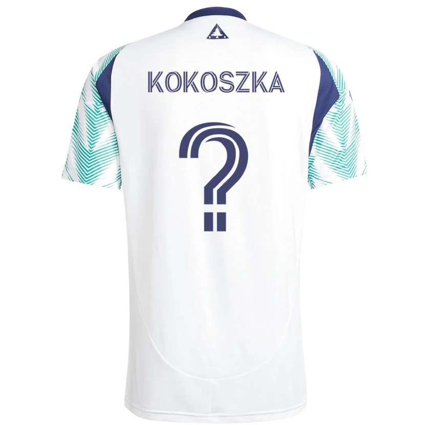 Danxen Kinderen Ayden Kokoszka #0 Wit Blauw Uitshirt Uittenue 2025/26 T-Shirt