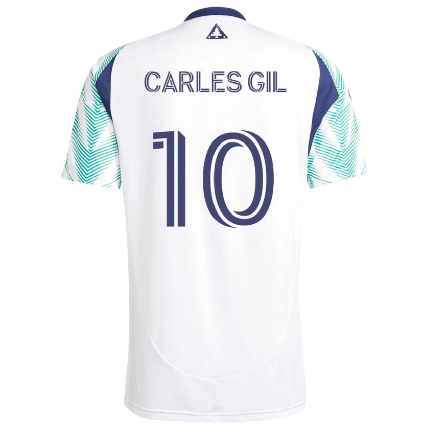 Danxen Kinderen Carles Gil #10 Wit Blauw Uitshirt Uittenue 2025/26 T-Shirt