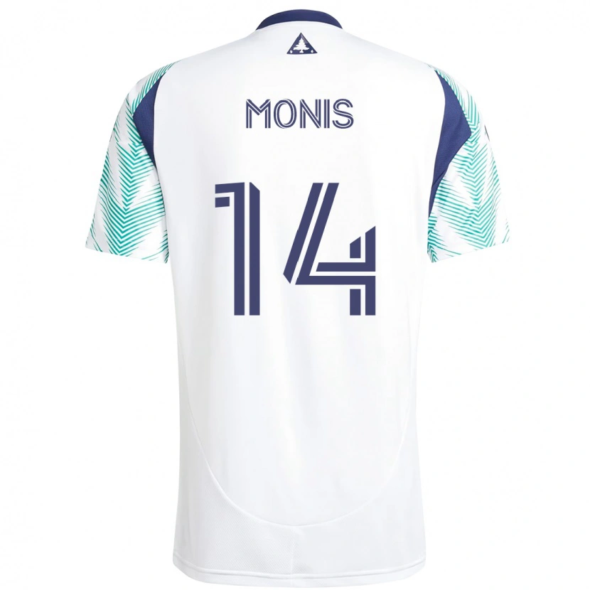 Danxen Kinderen Alex Monis #14 Wit Blauw Uitshirt Uittenue 2025/26 T-Shirt