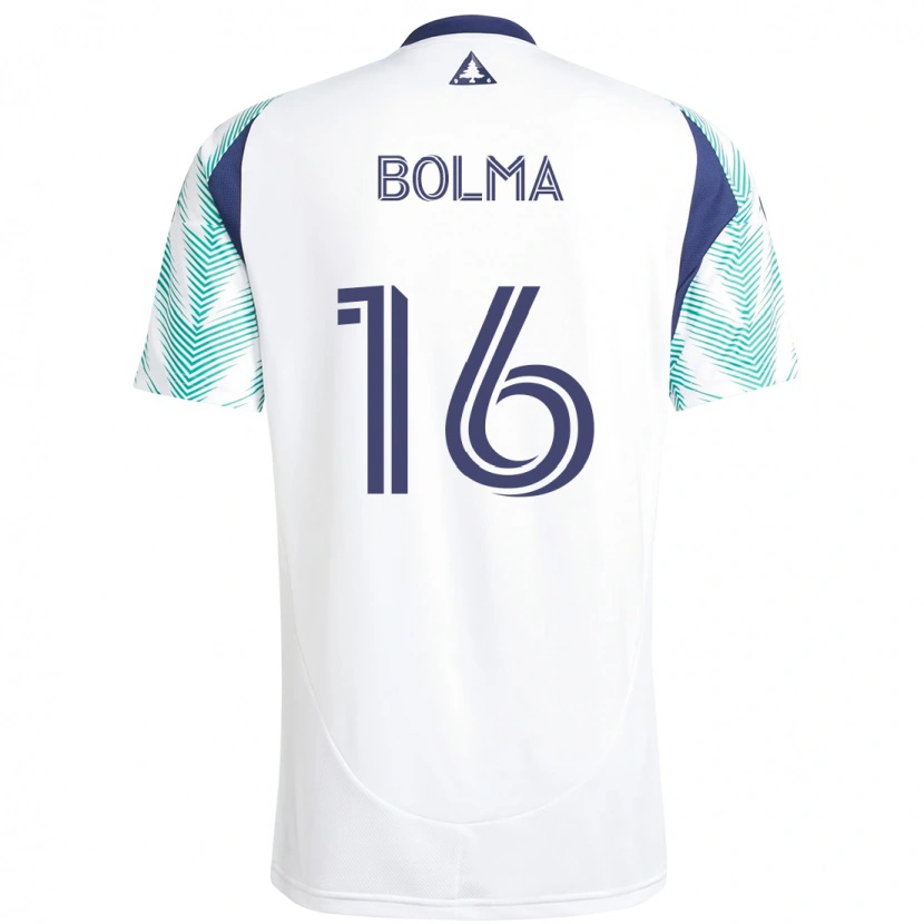 Danxen Kinderen Josh Bolma #16 Wit Blauw Uitshirt Uittenue 2025/26 T-Shirt